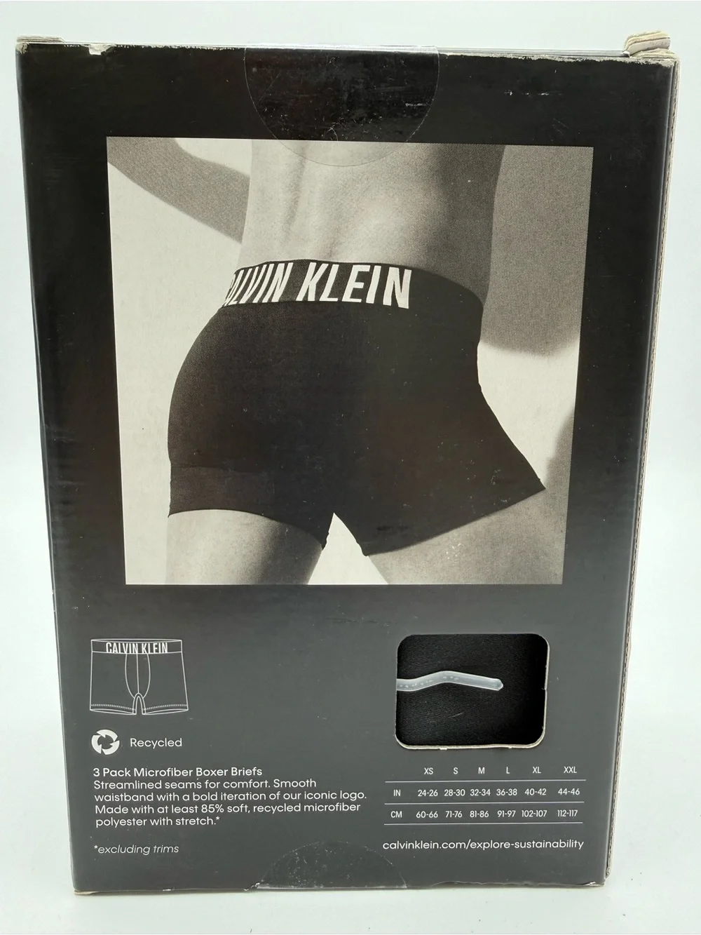 Calvin Klein Intense Power Boxer Briefs - Black with Multicolor Logo Panel 3 PK
